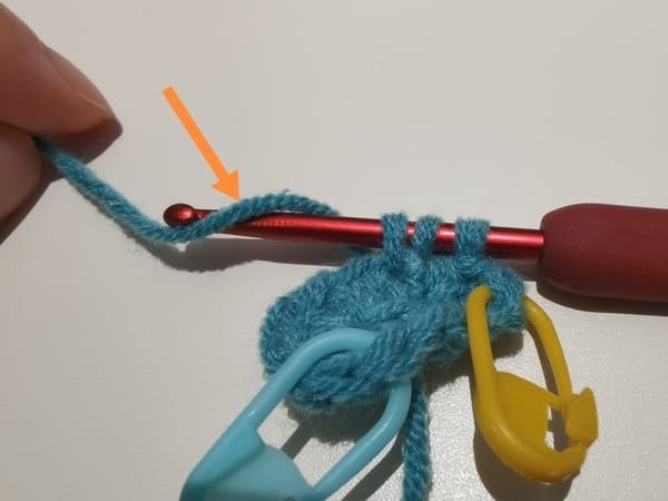 yarn over once more for half double crochet increase