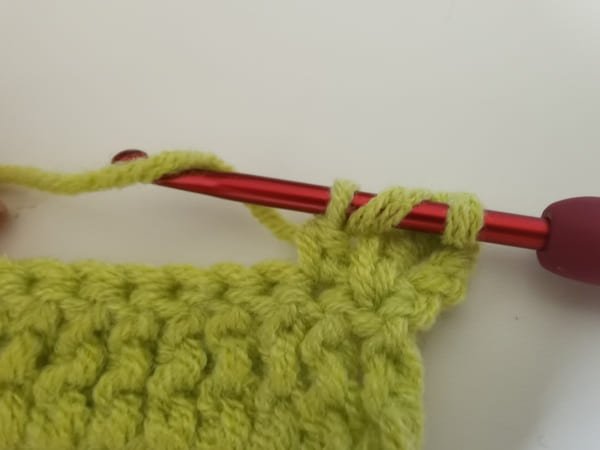yarn over one again for treble crochet