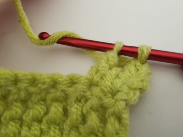 yarn over the last one for treble crochet