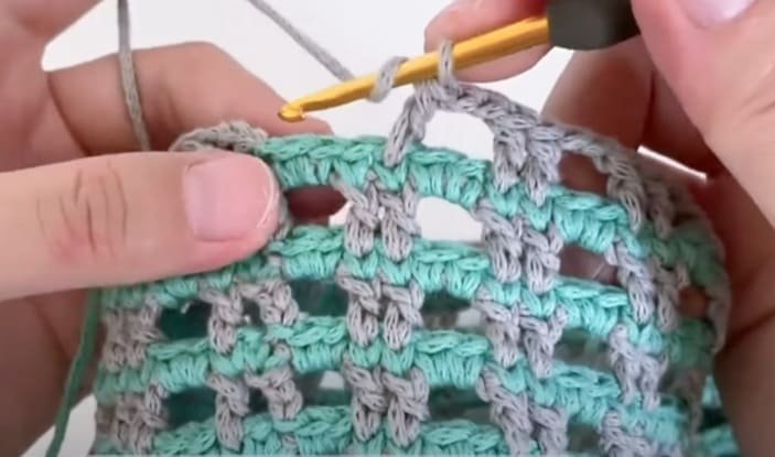 body of Waffle Pattern Hollow Bag Crochet