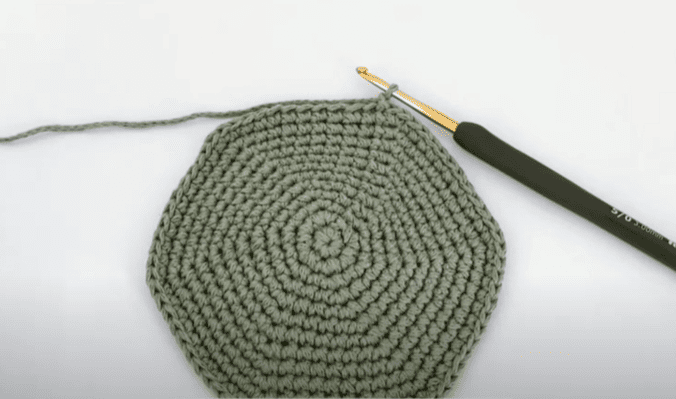 bottom of drawstring bag crochet