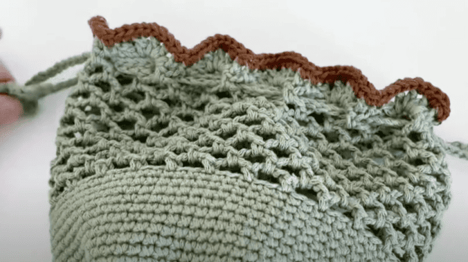 drawstring of drawstring bag crochet
