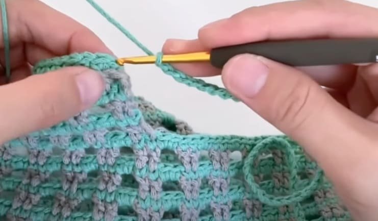 strap of Waffle Pattern Hollow Bag Crochet