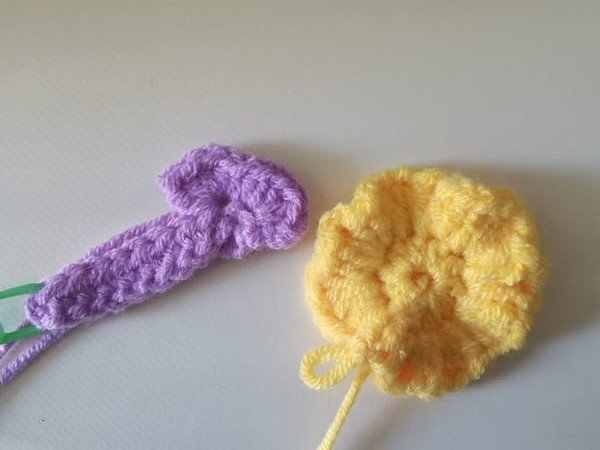main photo of half double crochet increase 5 times in same stitch