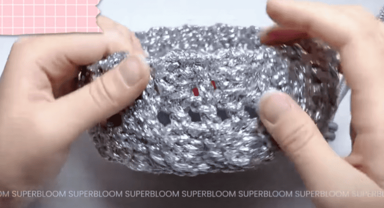 crochet body for silver hollow bucket bag crochet