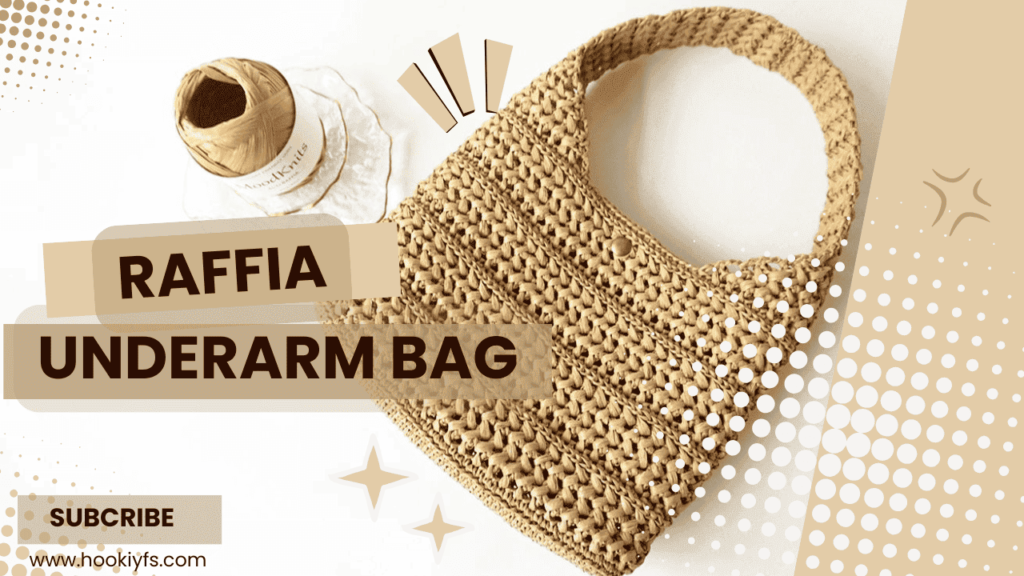 Raffia Cross Pattern Underarm Bag Crochet ｜Step By Step Tutorial