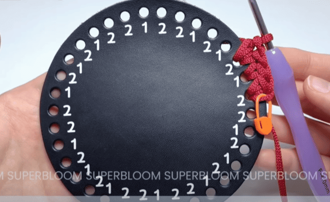 bottom pattern for crochet drawstring bag
