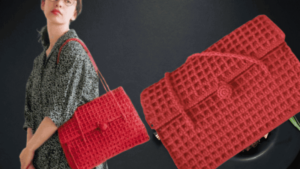Crochet Waffle Shoulder Bag