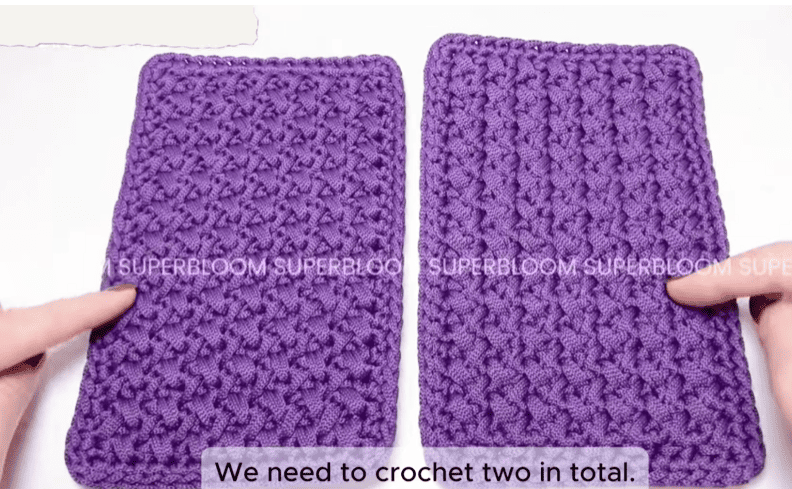 crochet front & back piece for crochet camera bag