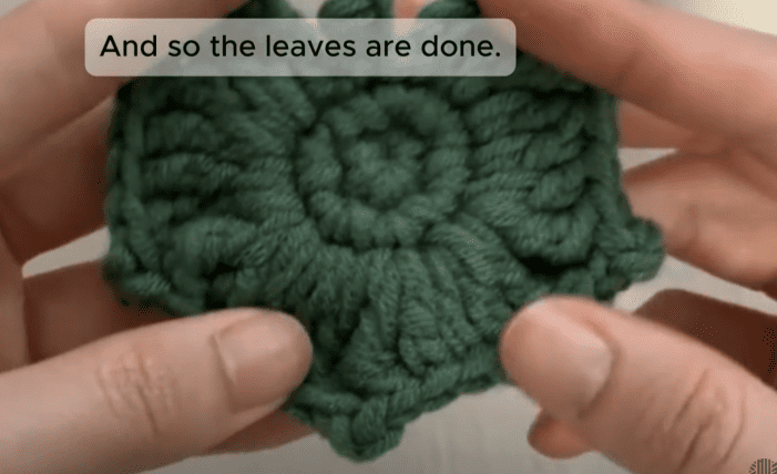 crochet leaf for crochet pumpkin bag