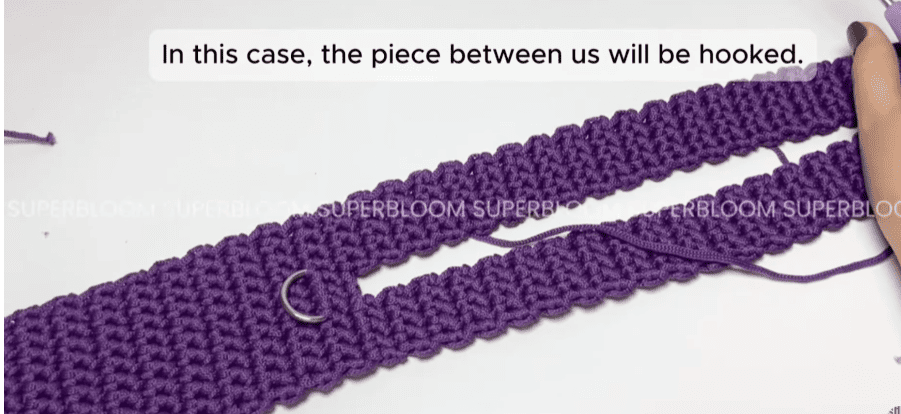 crochet side & bottom piece for crochet camera bag
