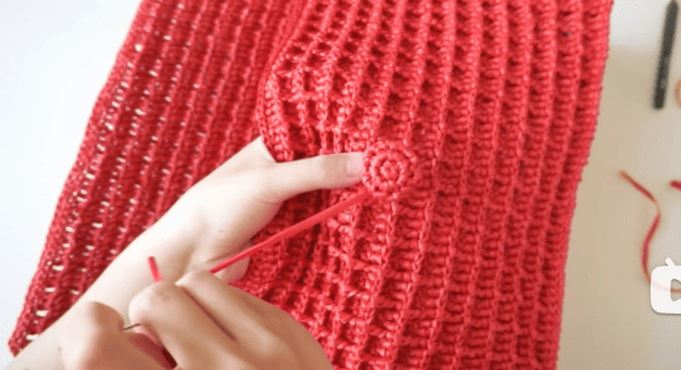 sew button for crochet waffle bag