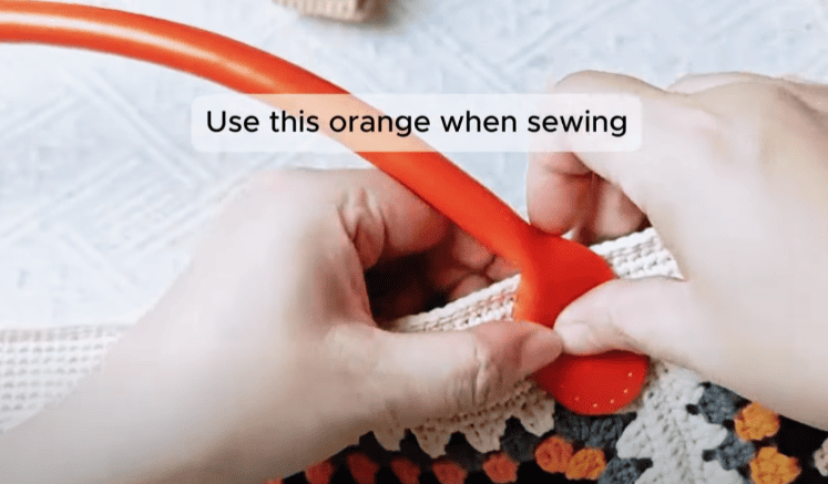 sew handle for crochet bag granny square