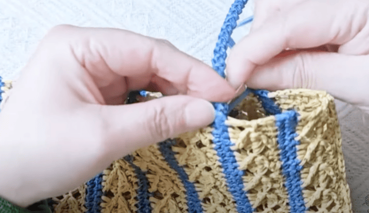 sew strap for crochet envelope bag